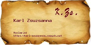 Karl Zsuzsanna névjegykártya